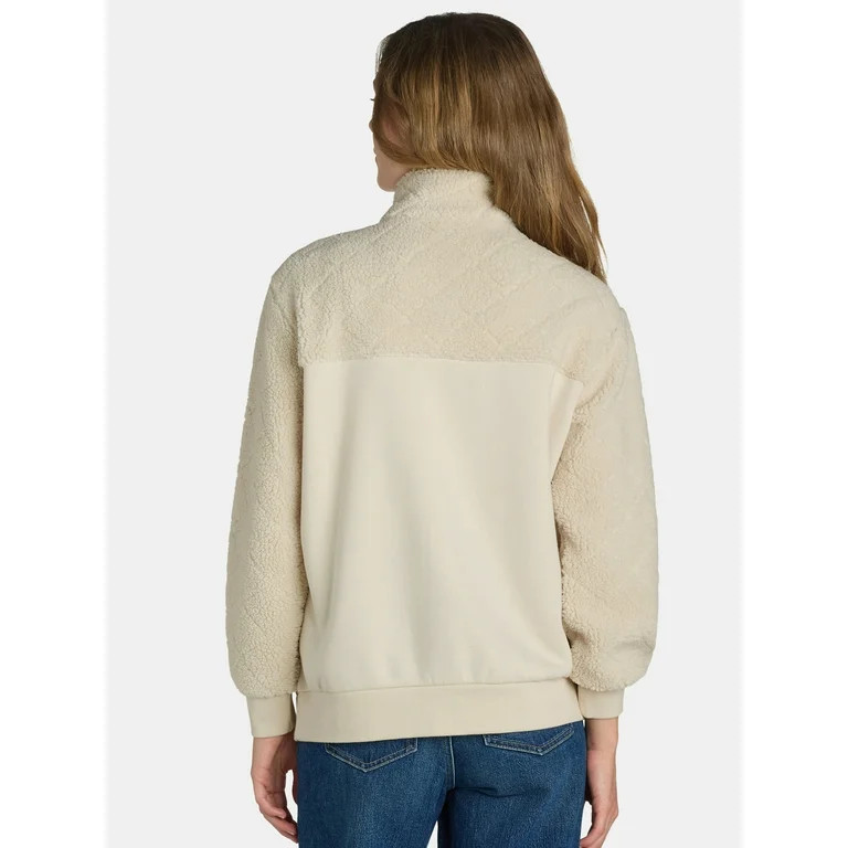 Time and Tru Women's Quilted Fleece Pullover, Sizes S-XXXL | Walmart (US)