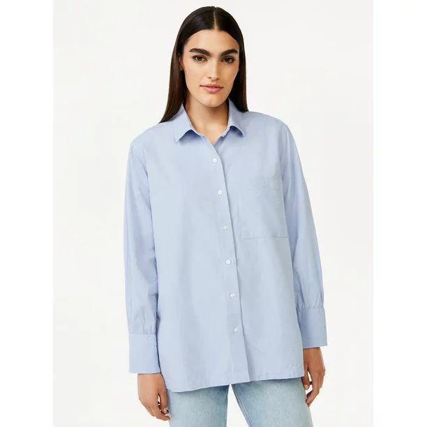 Free Assembly Women's Button Down Boxy Tunic - Walmart.com | Walmart (US)