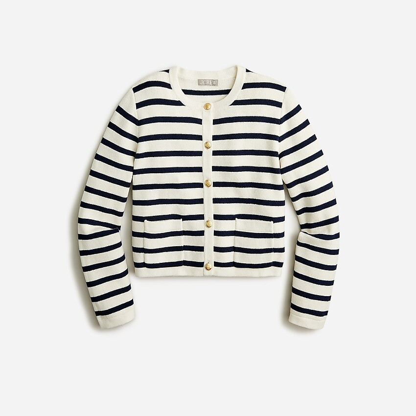 Emilie patch-pocket sweater lady jacket in stripe | J. Crew US