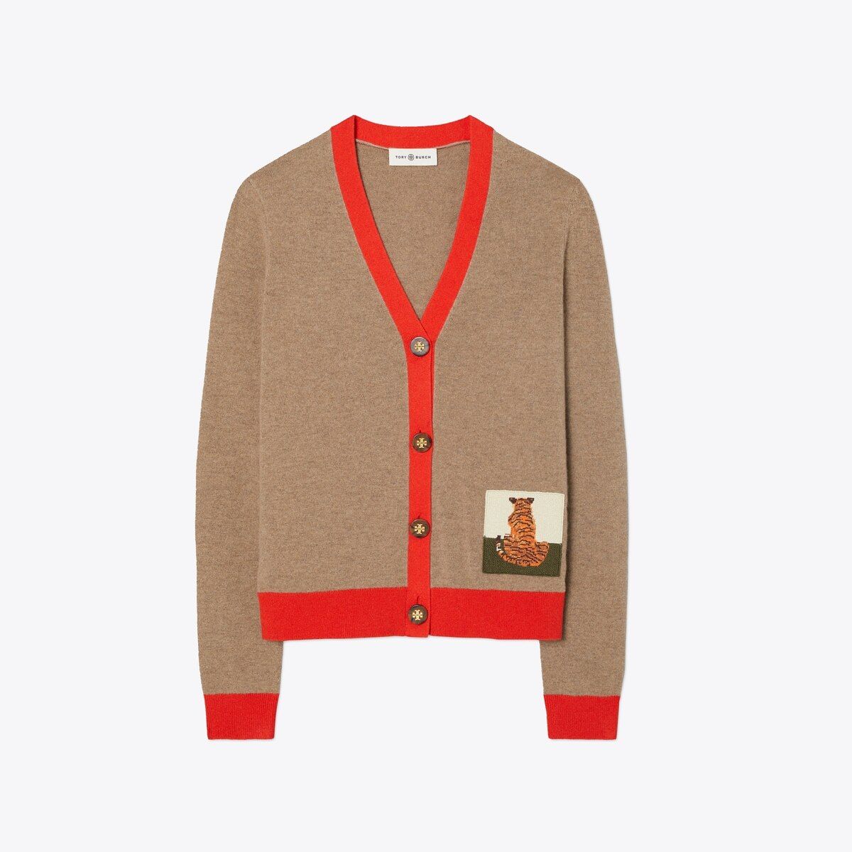 Tiger Patch Cashmere Cardigan | Tory Burch (US)