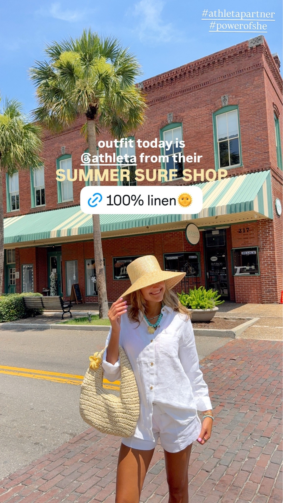 the cutest 100% linen set to wear on vacation, as a swim coverup or for a casual summer day from @athleta Summer Surf Shop ☀️🌴wearing an XXS in the Cocolily #ad #athletapartner #powerofshe
