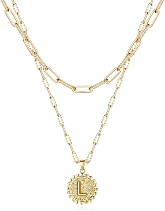 Layered Choker Necklaces for Women, 14K Gold Plated Dainty Layering Paperclip Chain Necklace Simp... | Amazon (US)