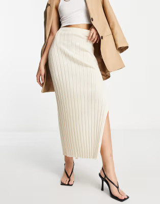 Pretty Lavish lightweight knit midi skirt in cream - part of a set | ASOS (Global)