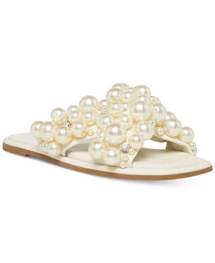 Steve Madden Women's Duri Imitation Pearl Embellished Slide Sandals & Reviews - Sandals - Shoes -... | Macys (US)