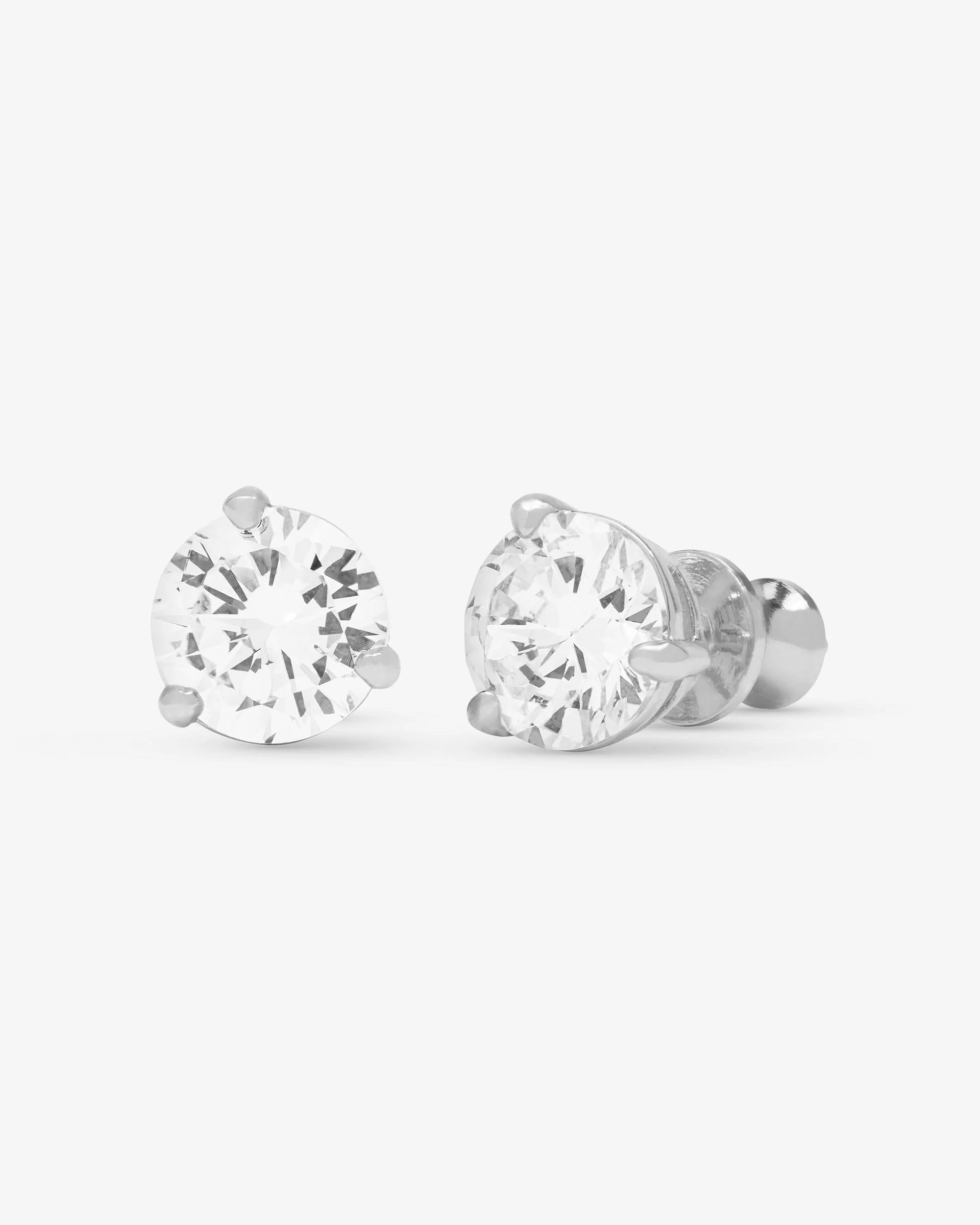 Not Your Basic 8mm Studs - Silver|White Diamondettes | Melinda Maria Jewelry