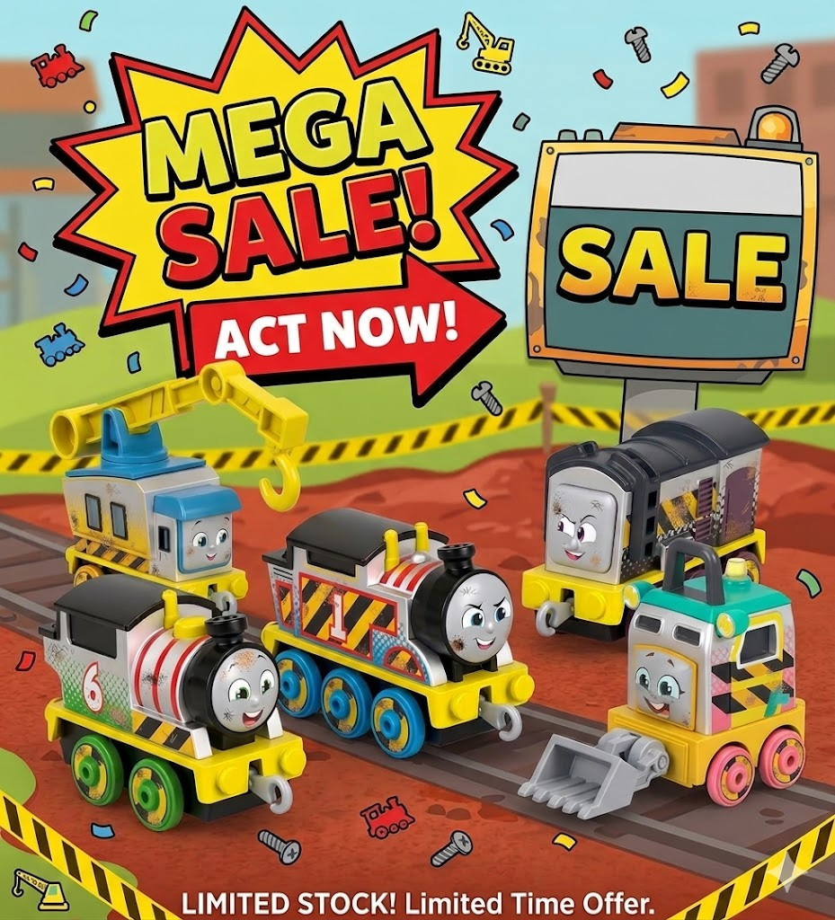 Calling all little conductors! Now through June 26, 2026, grab this Thomas & Friends All Engines Go Construction Crew Set on a special limited-time sale! Perfect for preschool kids ages 3 and up, this 5-piece diecast metal vehicle set features favorite characters—Thomas, Percy, Diesel, Carly the Crane, and Sandy the Rail Speeder—all dressed up in cool construction worker styling. These push-along engines feature smooth-rolling wheels and are compatible with any Thomas & Friends track to help foster fine motor skills and imaginative play. Tap the link to score this deal before it chugs away! 

 #LTKSaleAlert #LTKKids
