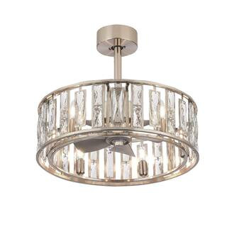 Lamober Zachary 20 in. Indoor Chandelier Satin Nickel Ceiling Fan with Light Kit and Remote Contr... | The Home Depot