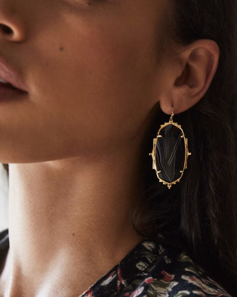 Baroque Ella Gold Drop Earrings in Teal Howlite | Kendra Scott | Kendra Scott