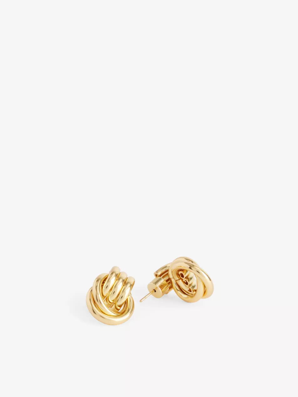 Baby Knot yellow gold-plated metal earrings | Selfridges