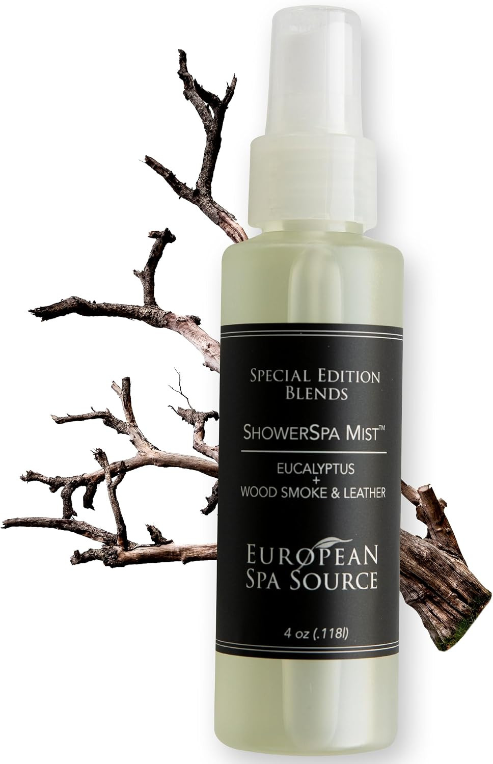 European Spa Source Special Edition - Eucalyptus, Wood Smoke + Leather ShowerSpa Mist Spray for Aromatherapy, at Home Spa Experience, Sinus Congestion Relief, and Tension Relief, 4 fl oz. | Amazon (US)
