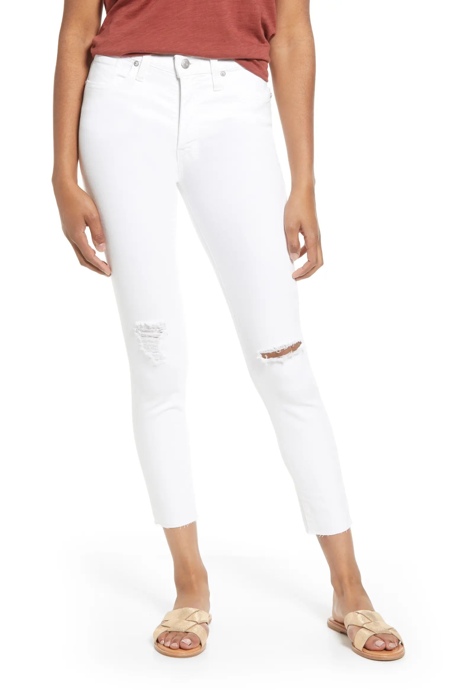 9-Inch Ripped High Waist Crop Skinny Jeans | Nordstrom