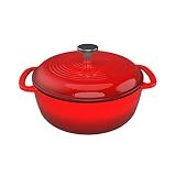 Classic Cuisine Cast Iron Dutch Lid 3 Quart Enamel Coated Oven or Stovetop-For Soup, Chicken, Pot Ro | Amazon (US)