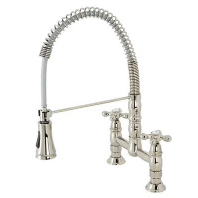 Kingston Brass Heritage Double-Handle 2-Hole Deck-Mount Pre-Rinse Bridge Kitchen Faucet | Wayfair North America