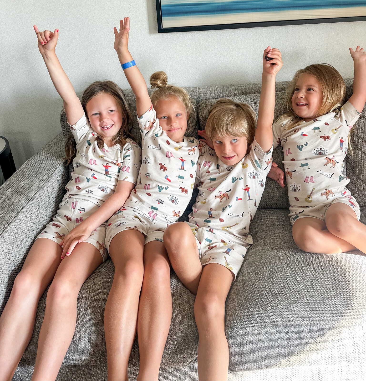 Adorable kids pajamas! Represent your state or city with these special PJs! Kids loved looking at everything printed on them! We were loving these precious Texas short pajamas! Some are on sale too! 