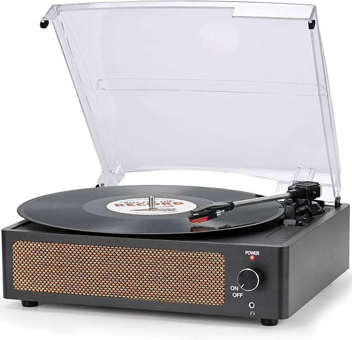 Vinyl Record Player with Speakers Vintage Turntable for Vinyl Records Belt-Driven Turntable Suppo... | Amazon (US)