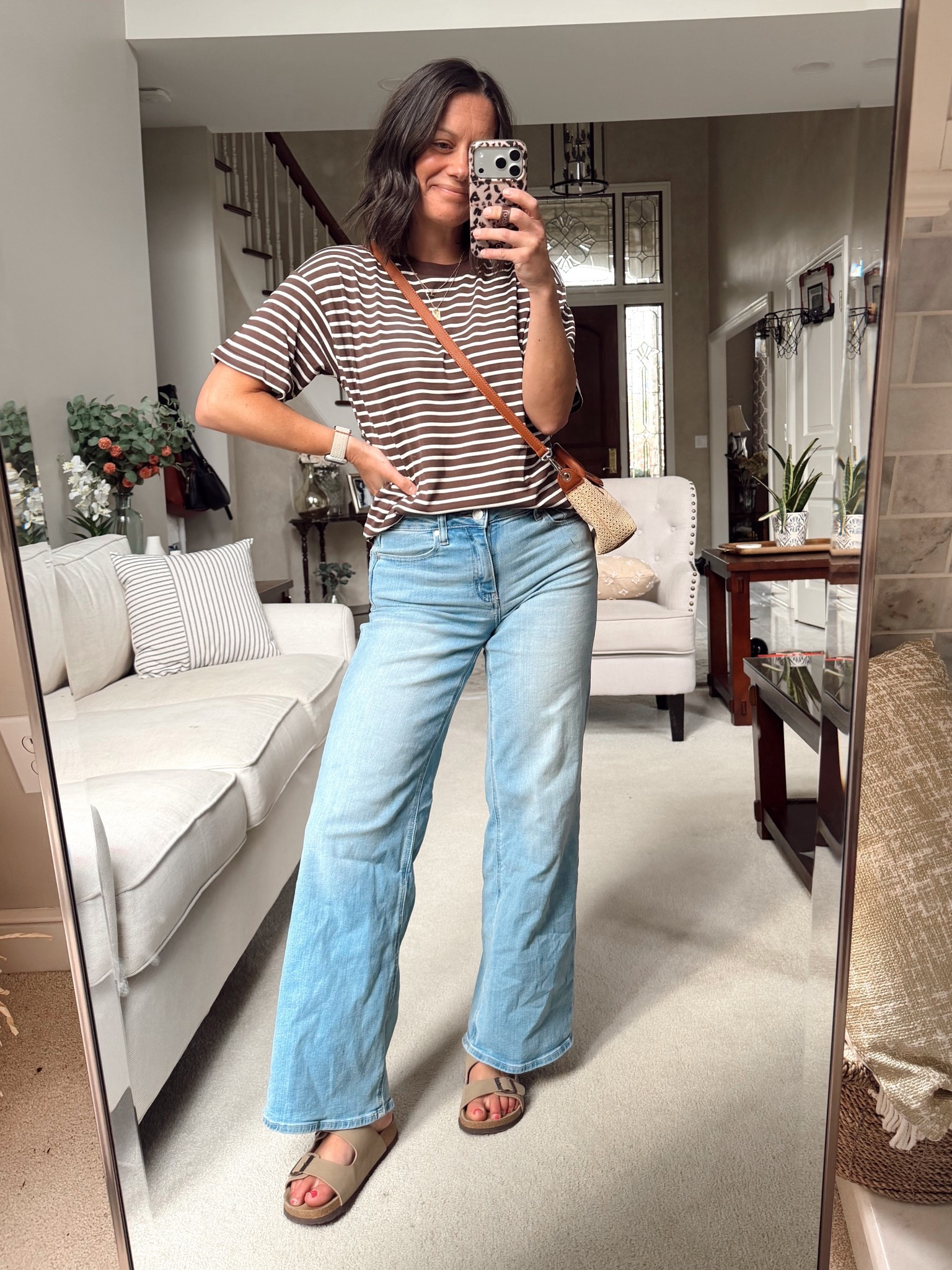 The cutest striped tee from Amazon! Runs true to size - I’m in the small. Wide leg jeans run true to size - I’m wearing the 26 in a 30” inseam. 



#LTKootd #LTKOver40 #LTKmomlife