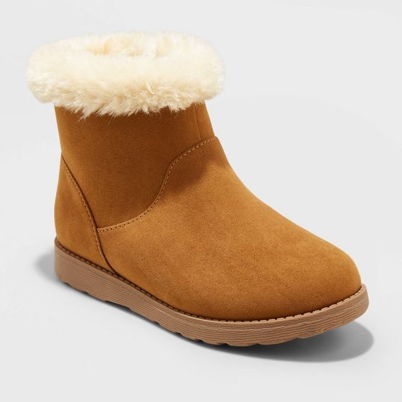 Girls' Mila Zipper Slip-On Winter Shearling Style Boots - Cat & Jack™ | Target