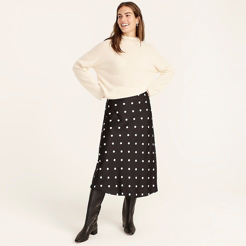 Pull-on slip skirt in dots | J.Crew US