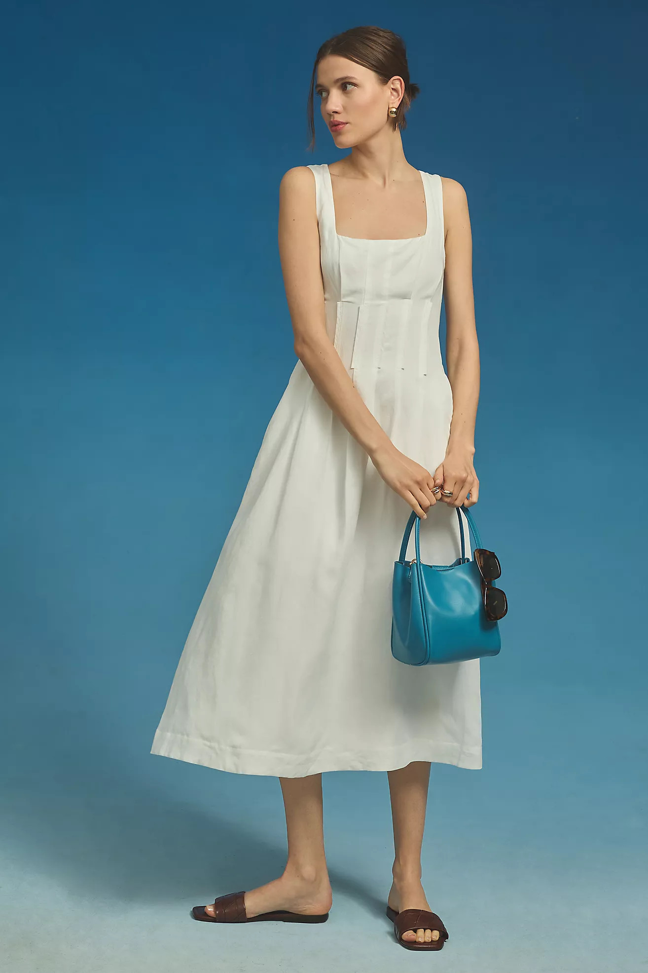 Sophie Rue Square-Neck Corset Dress | Anthropologie (US)