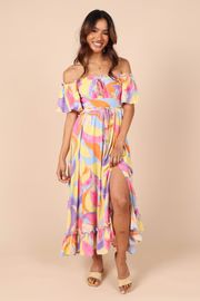 Luis Off Shoulder Maxi Dress - Multi Print | Petal & Pup (US)