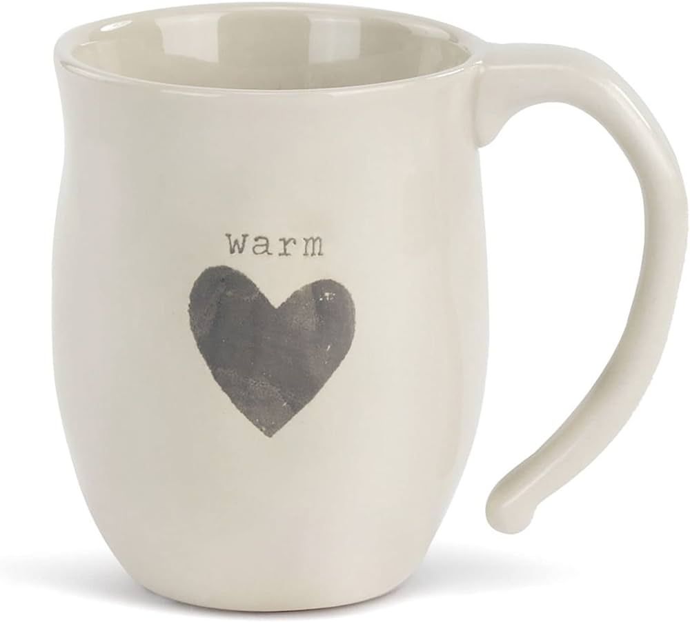DEMDACO Warm Heart Cream Inspirational 16 ounce Ceramic Stoneware Coffee Mug | Amazon (US)