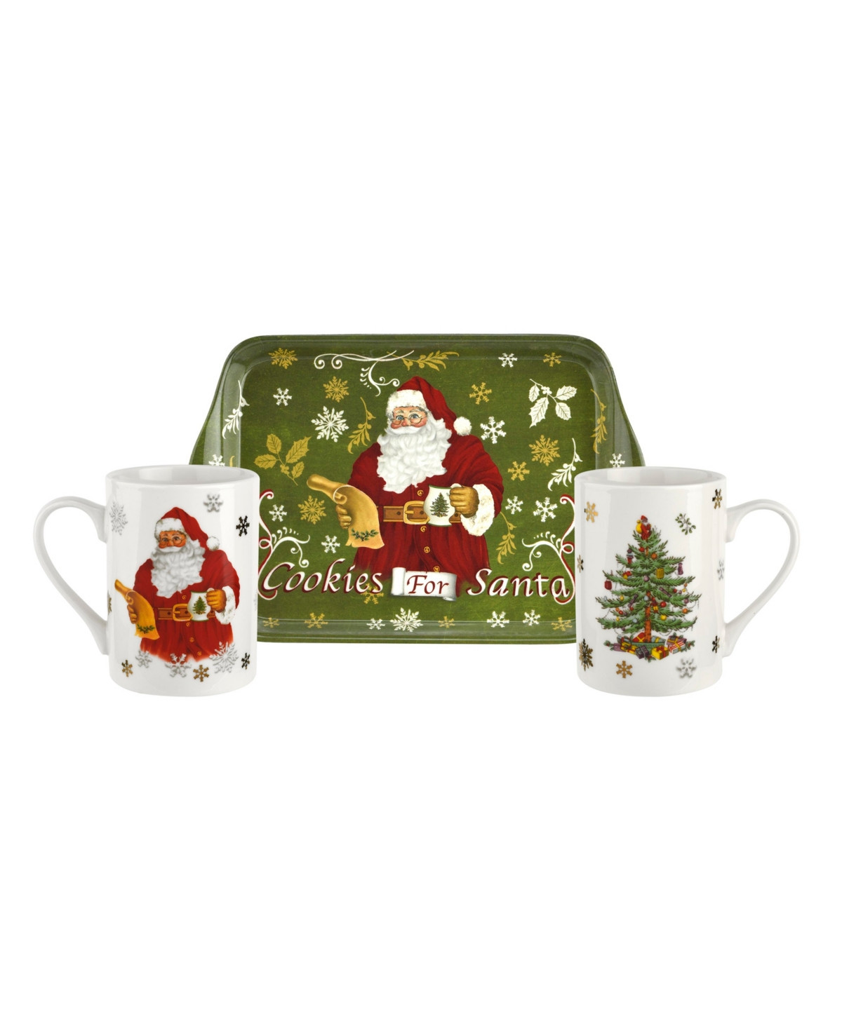 Spode Christmas Tree "Cookies for Santa" Mug and Tray Set - Green | Macy's