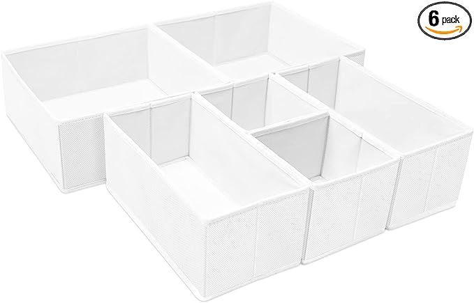 6 Pack Clothes Drawer Organizer, Fabric Foldable Closet Dresser Drawer Organizer for Clothing, Br... | Amazon (US)