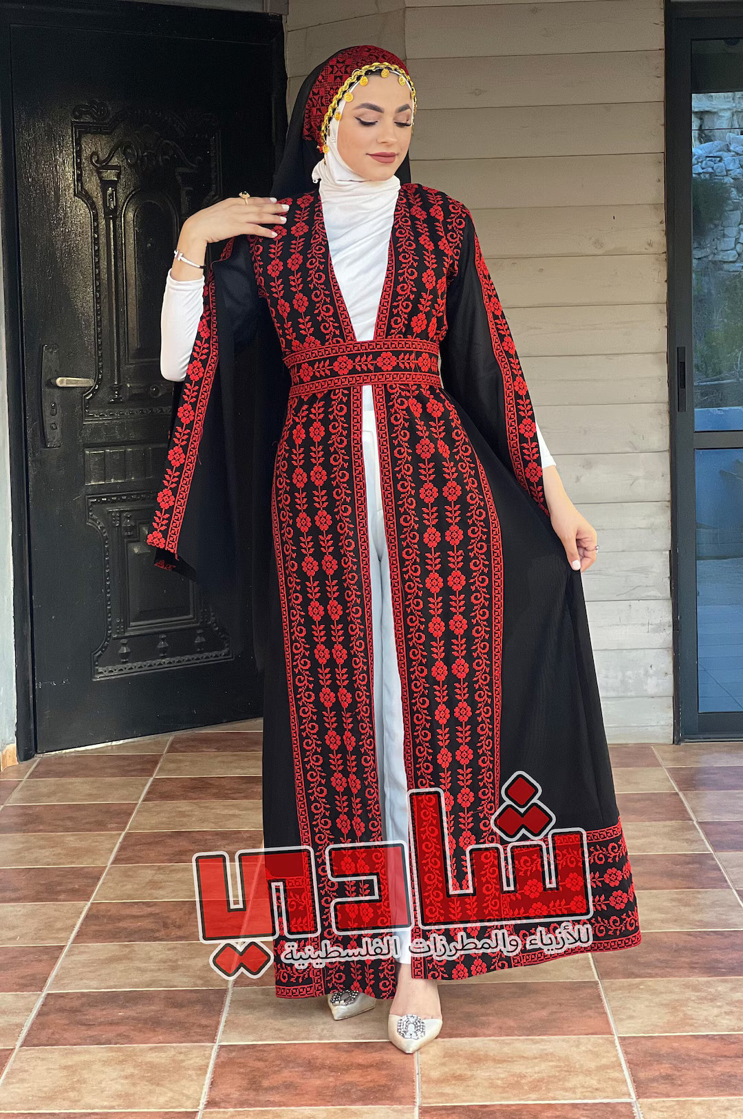 Open Sleeves Flowers Traditional Embroidered Palestinian Dress Heritage Henna Wedding Festivals -... | Etsy (US)