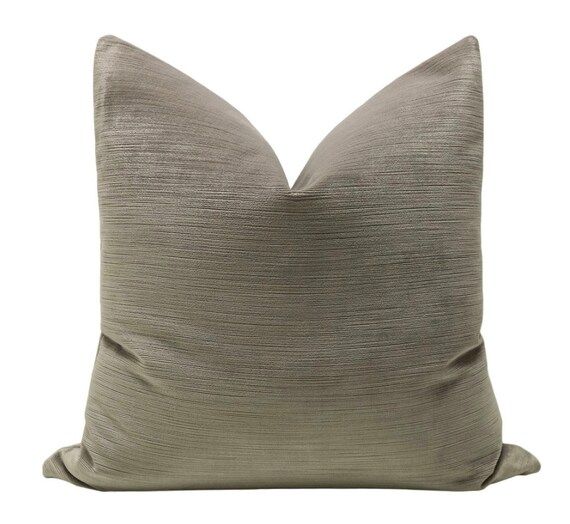 BACKORDER Strie Velvet // Grey Pillow COVER ONLY | grey velvet pillow | striation velvet pillow |... | Etsy (US)