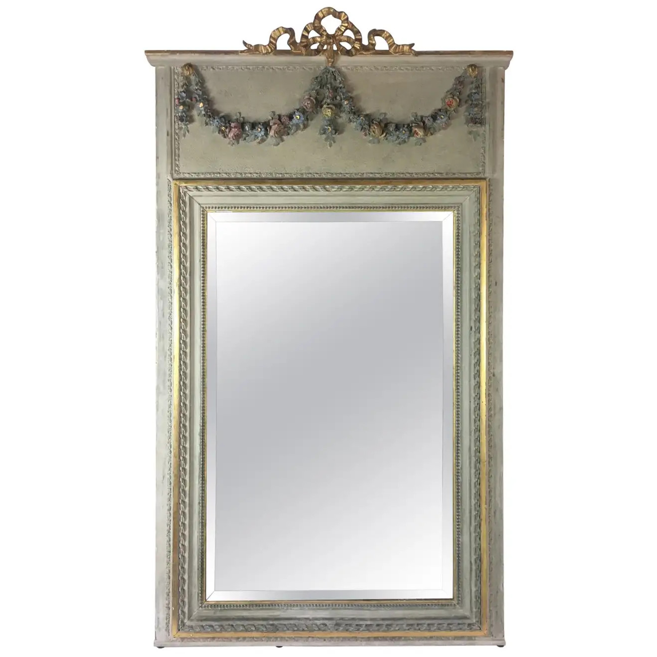 Late 19th Century Gilded Trumeau Mirror | 1stDibs