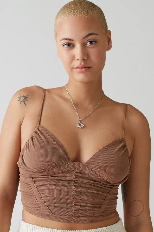 UO Angelina Ruched Corset Cami | Urban Outfitters (US and RoW)