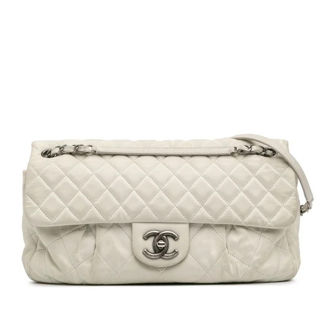 Pre-Owned Authenticated Chanel Shoulder Bag Calf Off White Women (Fair) - Walmart.com | Walmart (US)