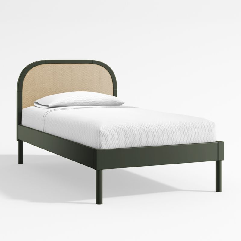 Maren Olive Kids Twin Cane Bed + Reviews | Crate & Kids | Crate & Barrel