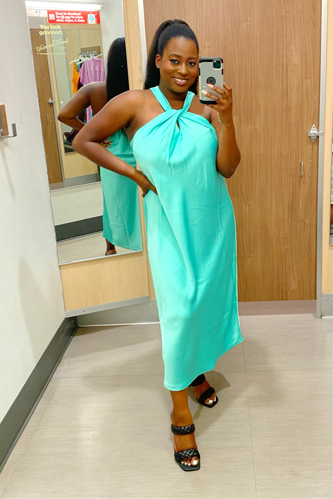 Green dress,  target , brand new day , slip dress , woven sandals , midi dress , wedding guest dress , affordable , easy outfit idea , 

#LTKwedding #LTKstyletip #LTKunder50