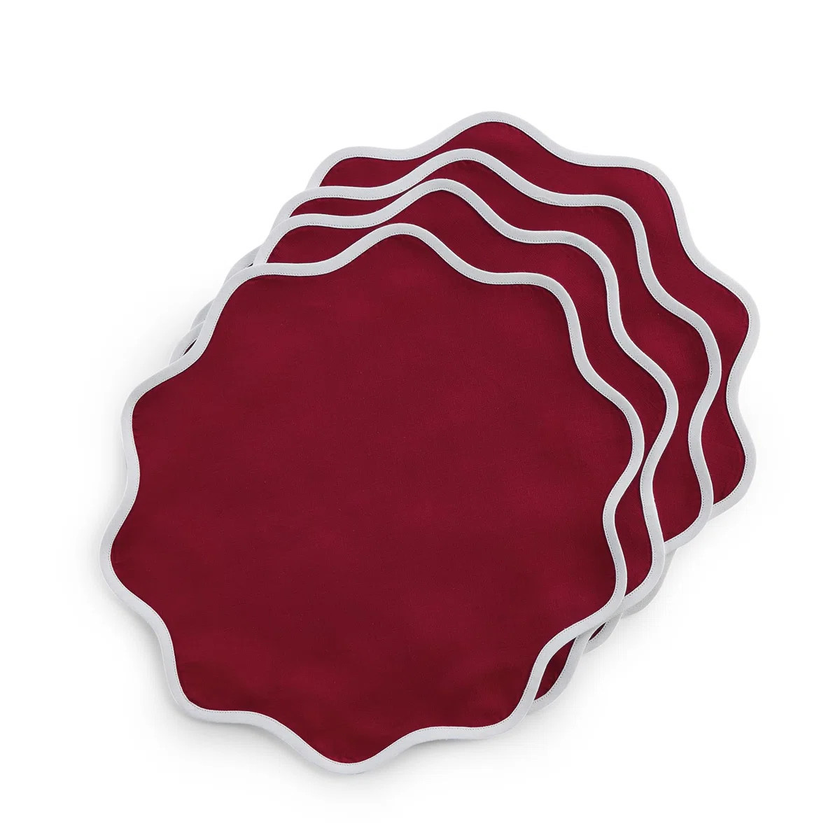 Giselle Scallop Edge - 100% Pure Linen Placemats (Set of 4) | Wayfair North America