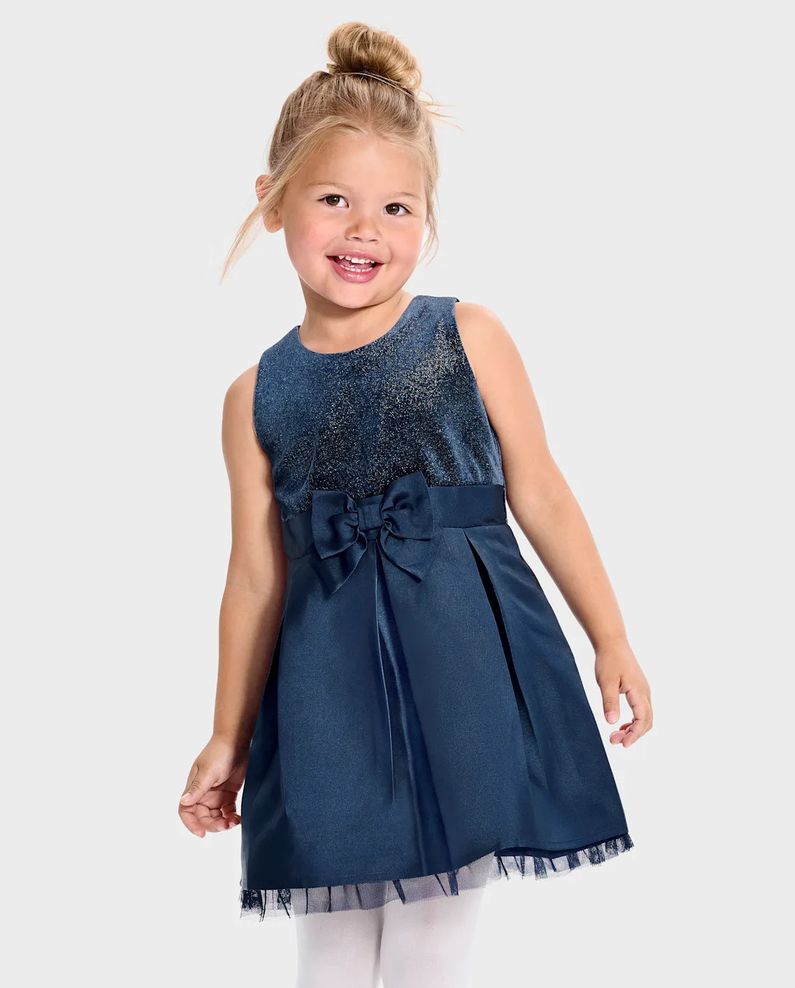 Baby And Toddler Girls Foil Dot Fit And Flare Dress - blue | The Children's Place