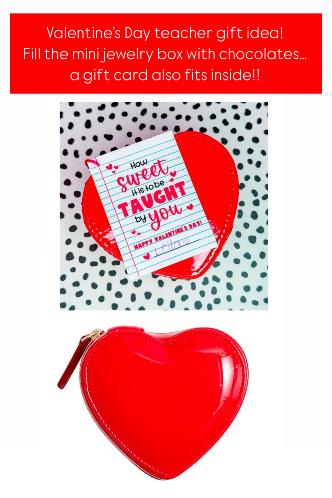 Valentine’s Day teacher gift idea! Fill this mini jewelry box with chocolates! A gift card fits inside too :)


#LTKKids #LTKSaleAlert #LTKGiftGuide