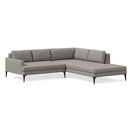 Andes Sectional Set 35: XL Left Arm 2 Seater Sofa, XL Right Arm Terminal Chaise, Poly, Yarn Dyed Lin | West Elm (US)