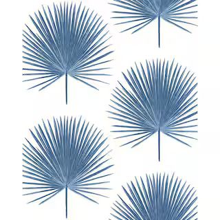 NextWall Palmetto Palm Coastal Blue Botanical Vinyl Peel & Stick Wallpaper Roll (Covers 30.75 Sq.... | The Home Depot
