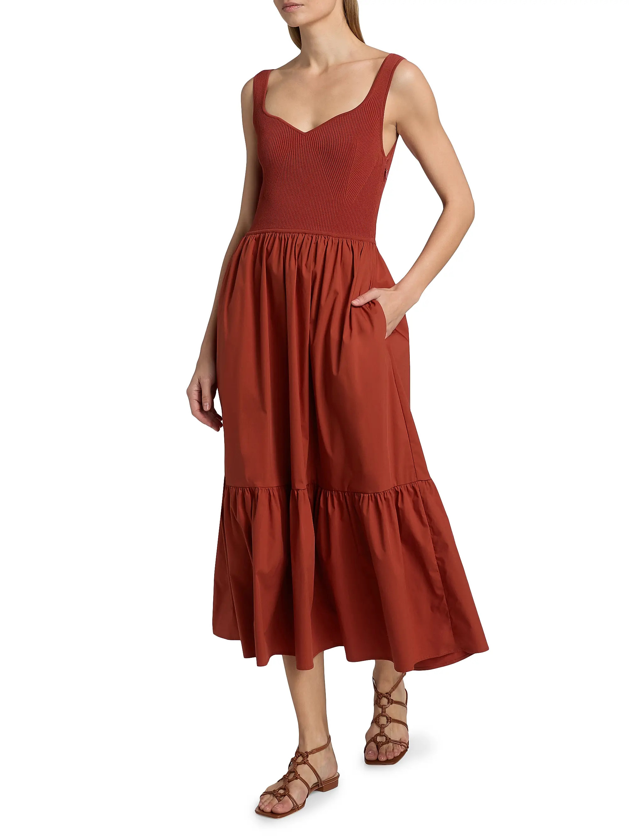 Tanya Taylor ​Alfred Knit Sleeveless Tiered Midi-Dress | Saks Fifth Avenue | Saks Fifth Avenue