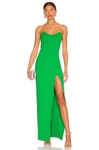 superdown Ryleigh Strapless Maxi Dress in Green from Revolve.com | Revolve Clothing (Global)