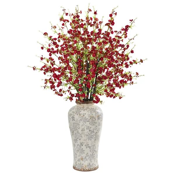 Cherry Blossom Arrangement in Vase | Wayfair North America