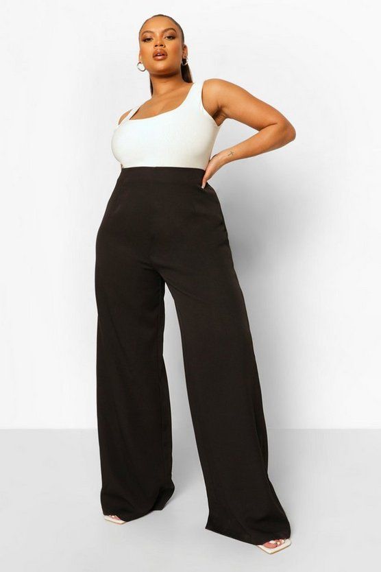 Plus Tailored Wide Leg Pants | Boohoo.com (US & CA)