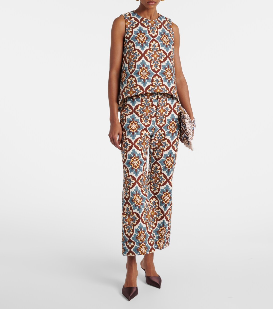 La Scala printed cotton top | Mytheresa (US/CA)