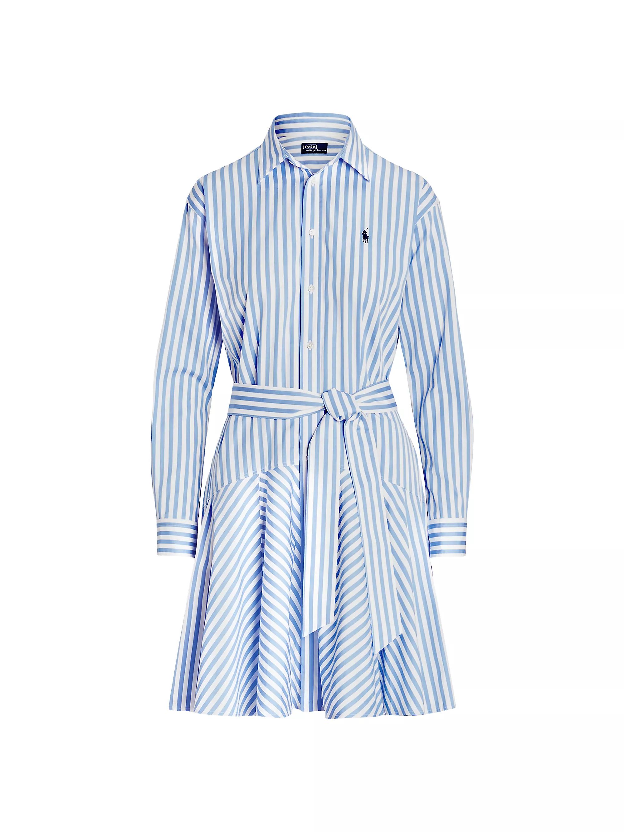 Belted Striped Cotton Shirtdress | Saks Fifth Avenue