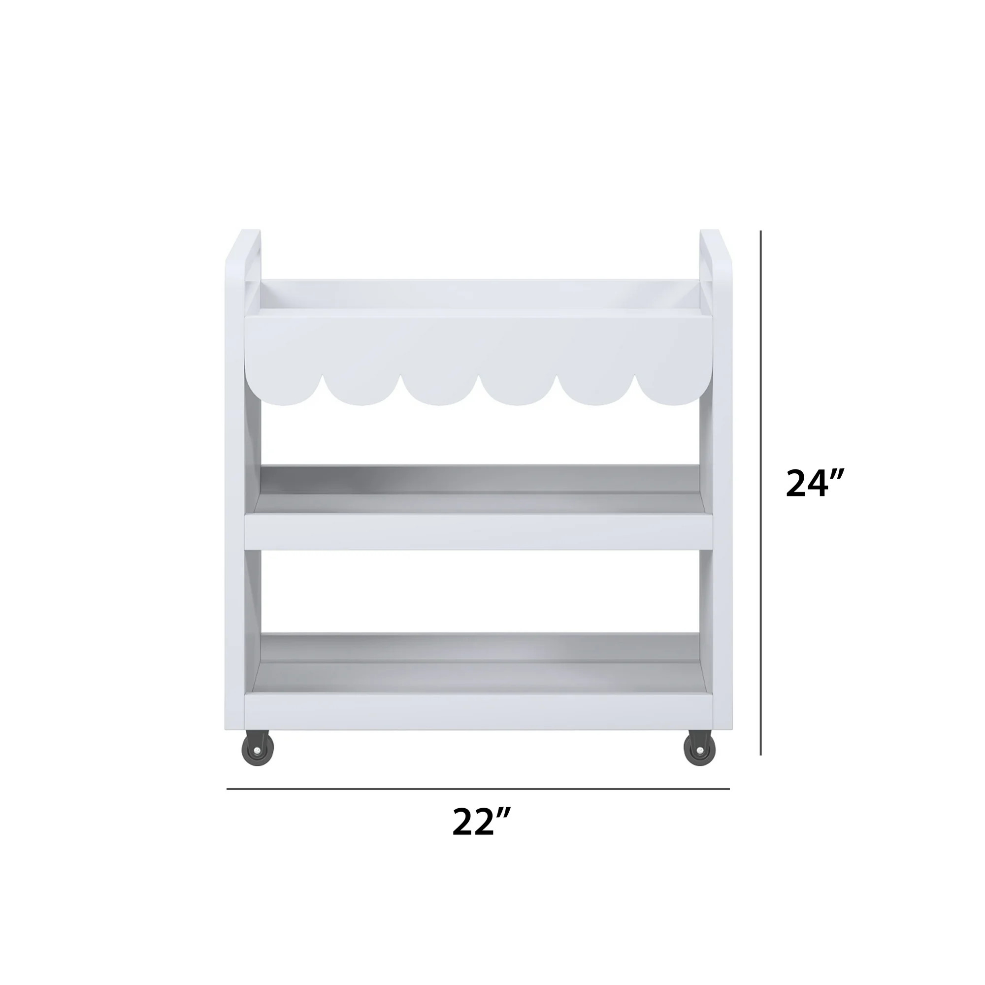 House of Happy Scallop Art Cart , White | Walmart (US)