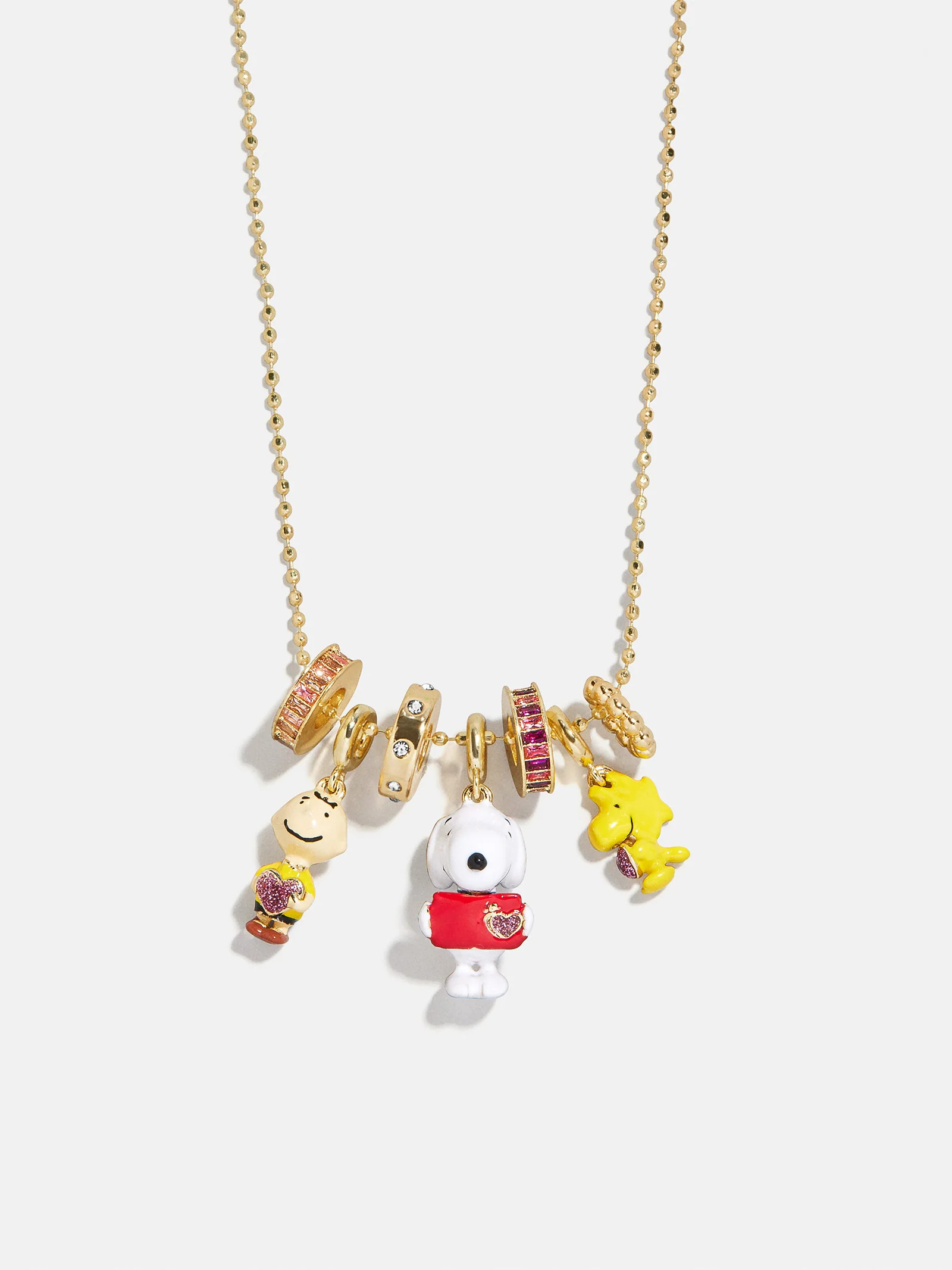 Peanuts Charm Necklace - Gold/Pavé | BaubleBar