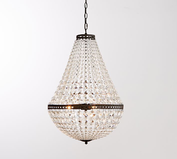 Mia Large Faceted-Crystal Chandelier, 19" Diameter | Pottery Barn (US)