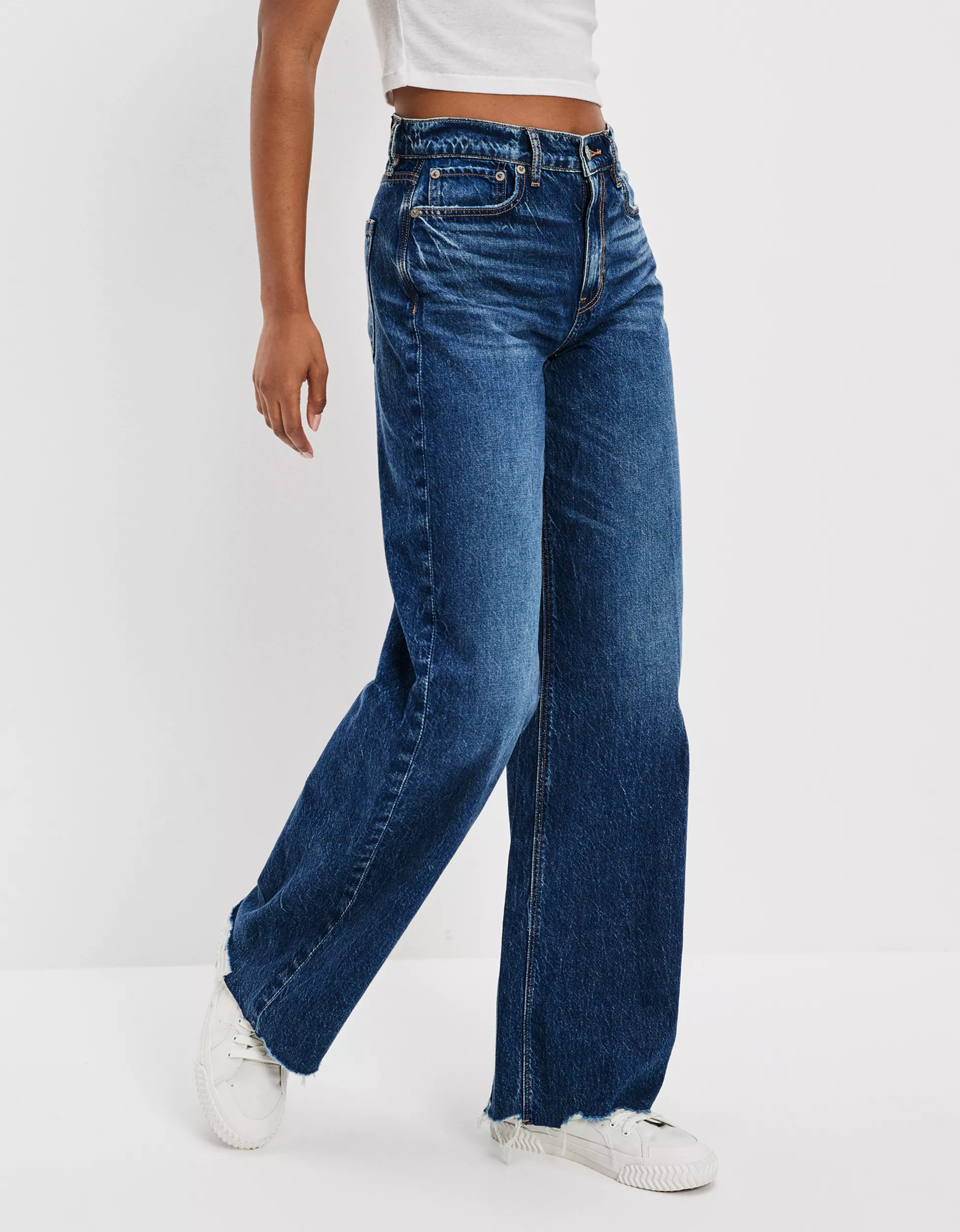 AE Dreamy Drape Super High-Waisted Baggy Wide-Leg Jean | American Eagle Outfitters (US & CA)