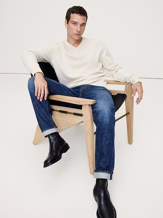 Italian Merino-Blend V-Neck Sweater | Banana Republic (US)